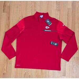Kansas City Chiefs Nike 1/4 Zip Mens XL On Field Dri-Fit Pullover Stay Warm NWT